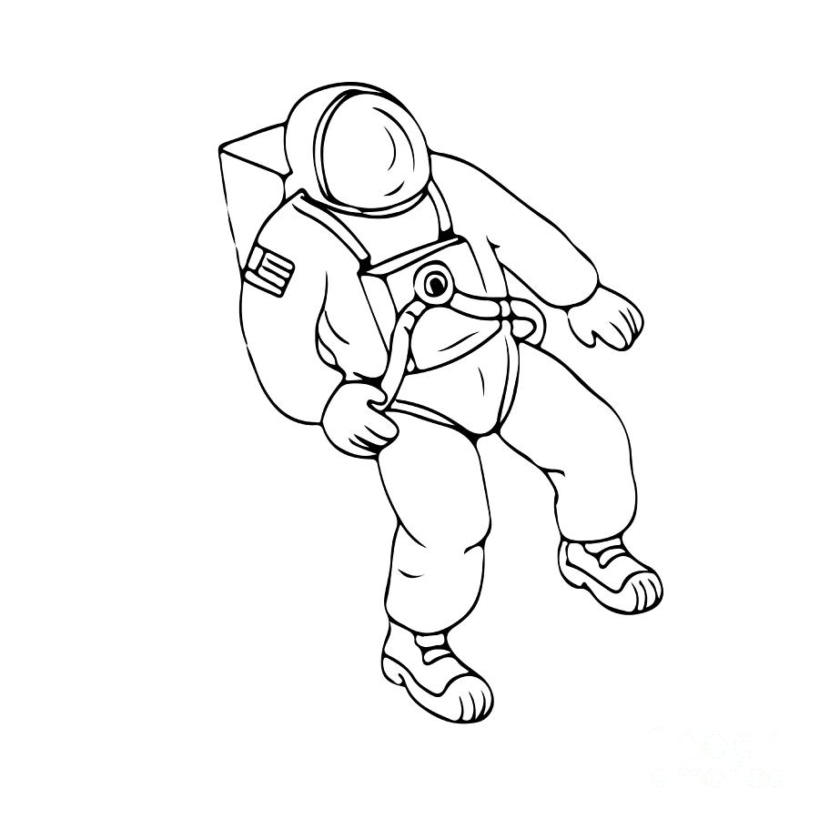 astronaut in space drawing