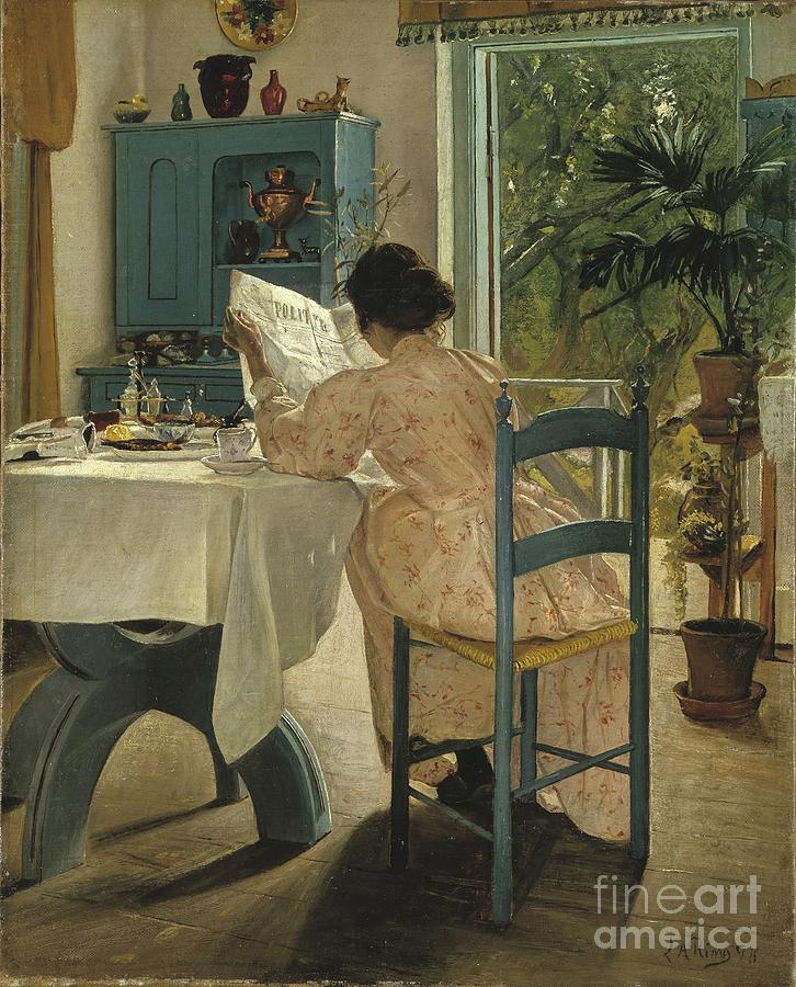 At Breakfast, 1898 Painting by Laurits Andersen Ring
