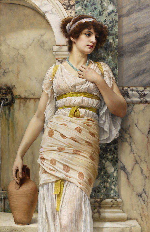 At The Fountain #2 Painting by John William Godward