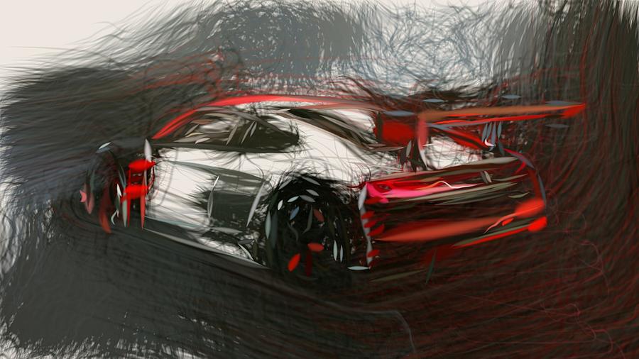Audi R8 LMS GT3 Drawing #2 Digital Art by CarsToon Concept