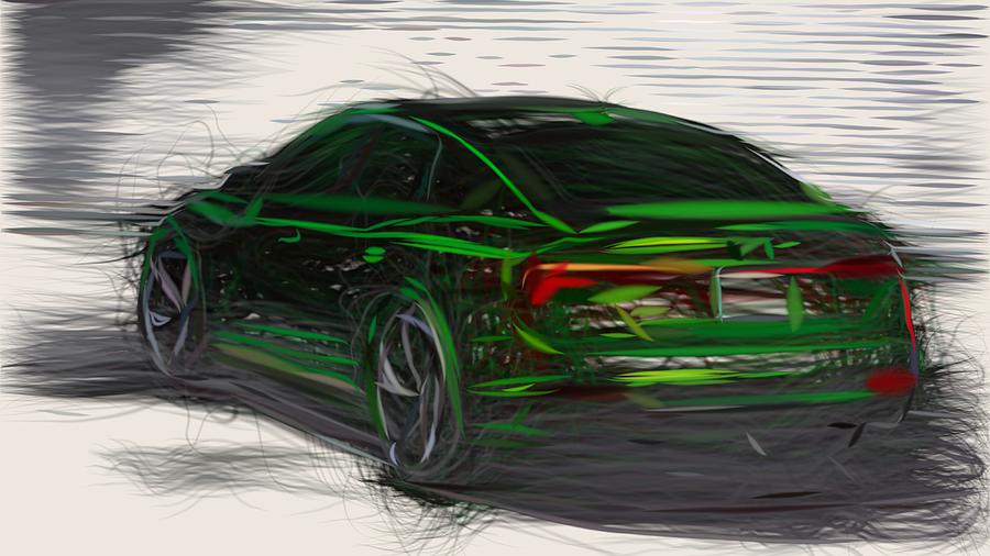 Audi RS5 Sportback Drawing #2 Digital Art by CarsToon Concept