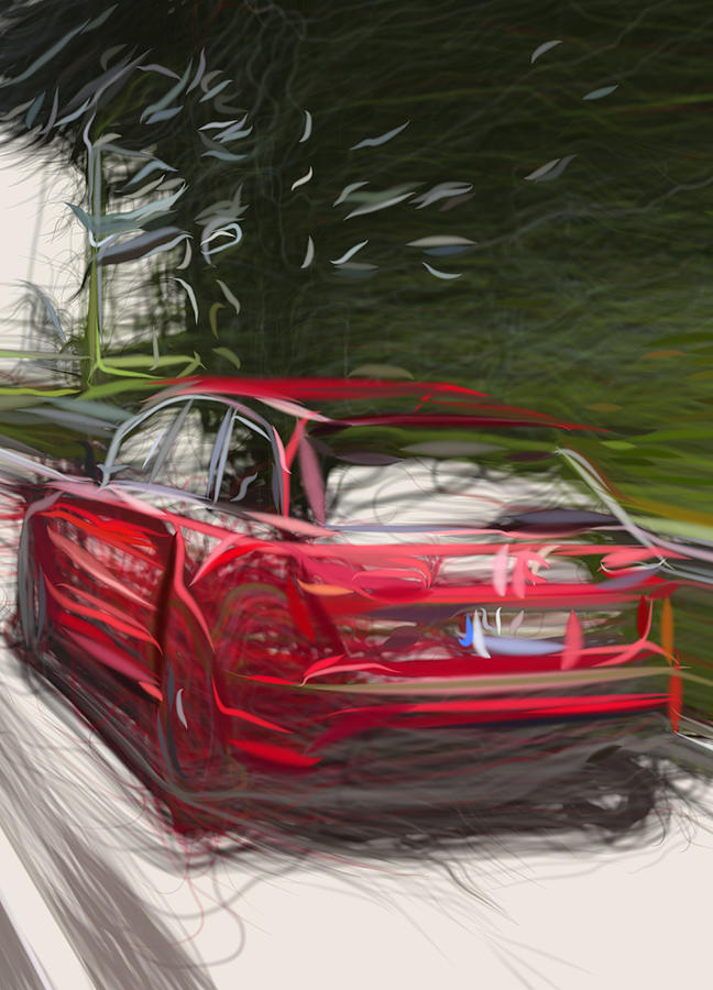 Audi Rs6 Drawing #1 Digital Art by CarsToon Concept