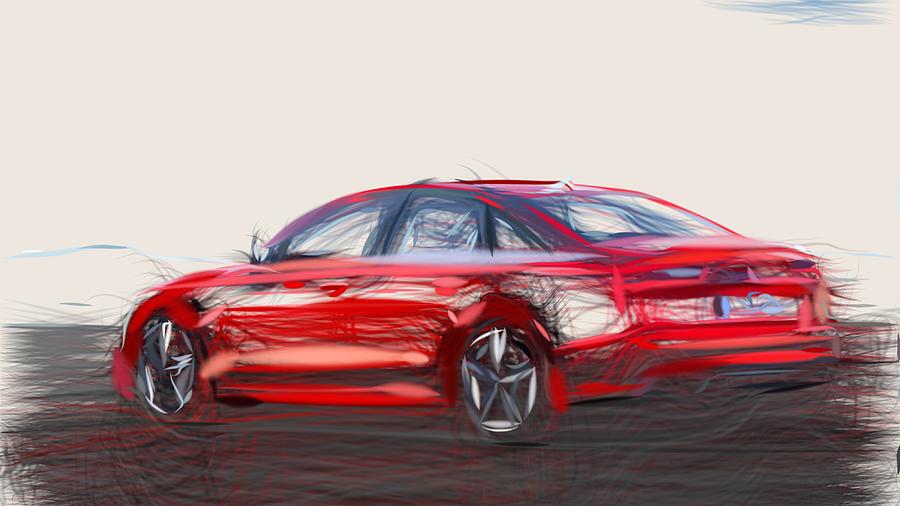 Audi S6 Drawing #1 Digital Art by CarsToon Concept