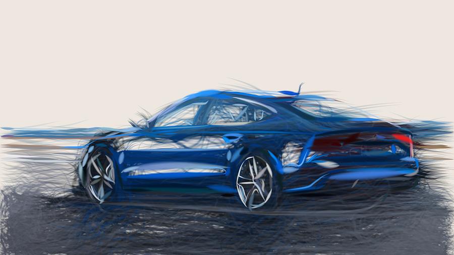 Audi S7 Sportback Drawing #2 Digital Art by CarsToon Concept
