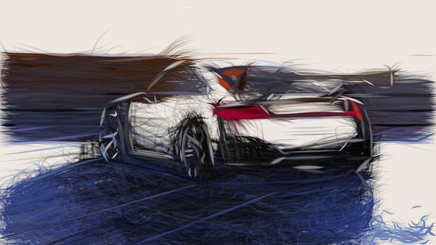 Audi TT Clubsport Turbo Drawing #2 Digital Art by CarsToon Concept