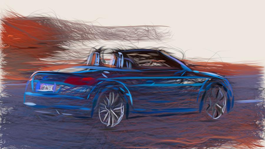Audi TT Roadster Drawing #2 Digital Art by CarsToon Concept