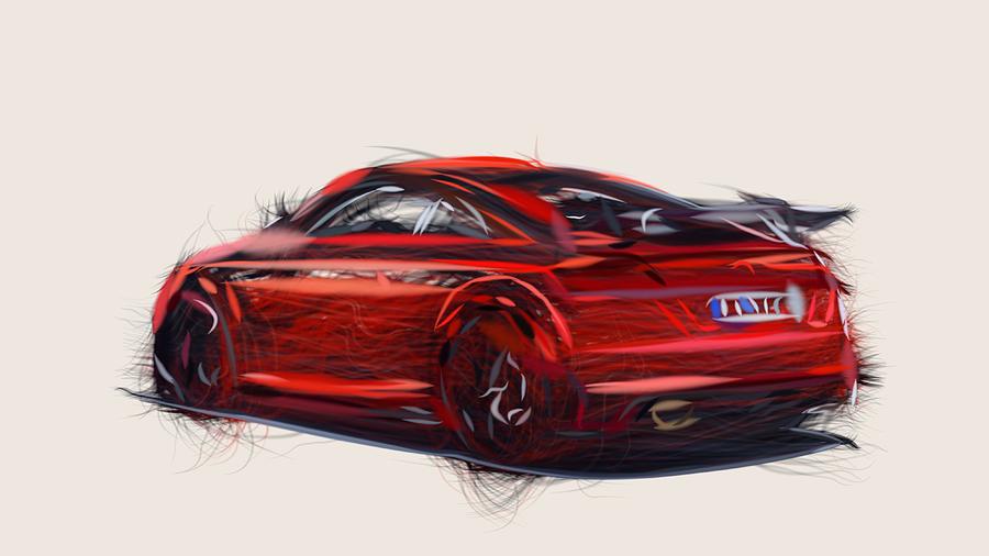 Audi TT RS Performance Parts Drawing #2 Digital Art by CarsToon Concept