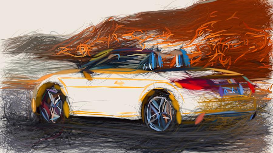 Audi TTS Roadster Drawing #2 Digital Art by CarsToon Concept