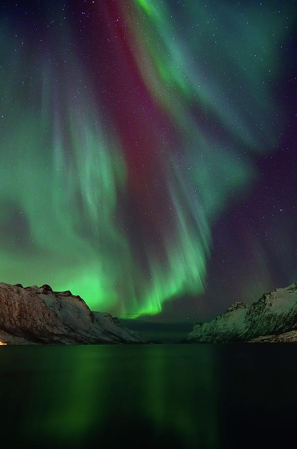 Aurora Borealis In Ersfjordbotn #1 Photograph by John Hemmingsen