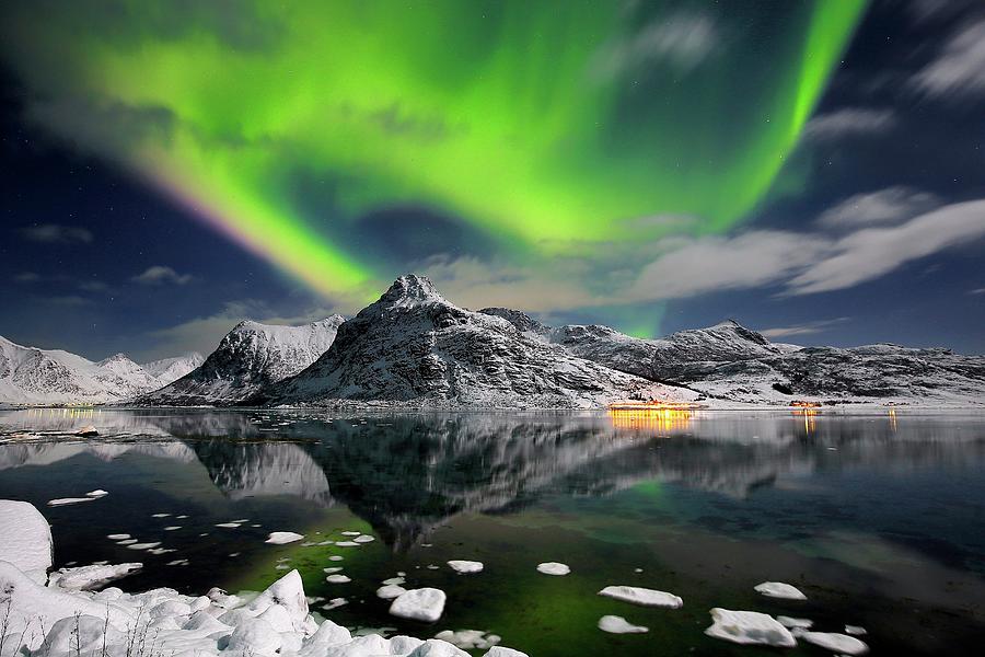 Aurora Borealis, Nordland, Norway #1 Digital Art by Francesco Russo