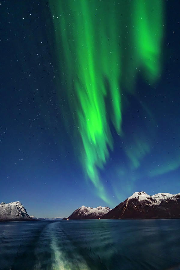 Aurora Over Moonlit Peaks #1 Photograph by Alan Dyer