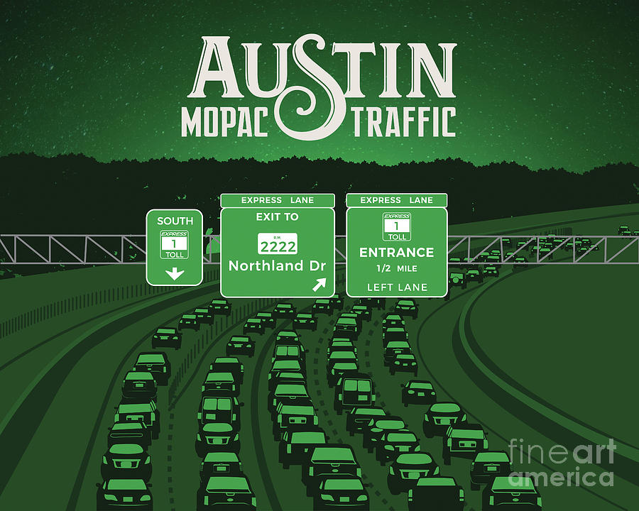 Style Photograph - Austin Mopac Loop 1 Traffic Fine Art Print #1 by Dan Herron
