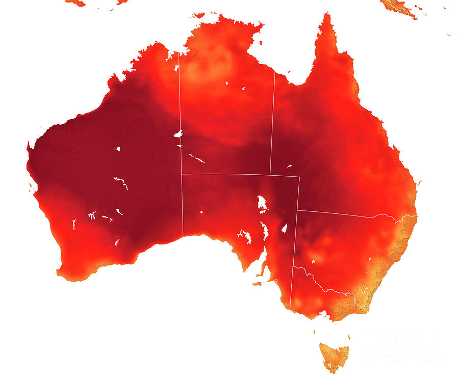 Australian Heatwave Photograph by Nasa/science Photo Library Fine Art