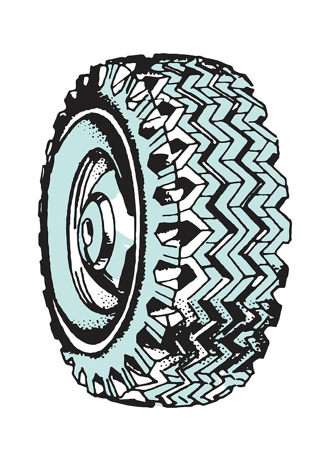 Transportation Drawing - Automobile Tire #1 by CSA Images
