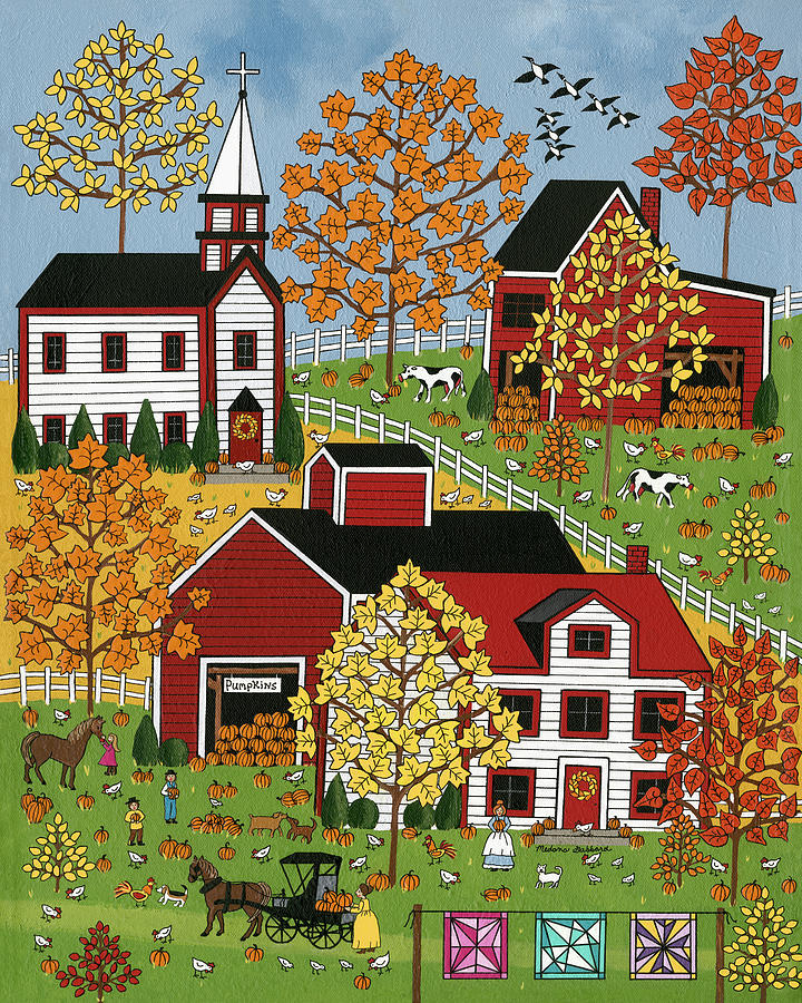 Fall Painting - Autumn Blessings #1 by Medana Gabbard