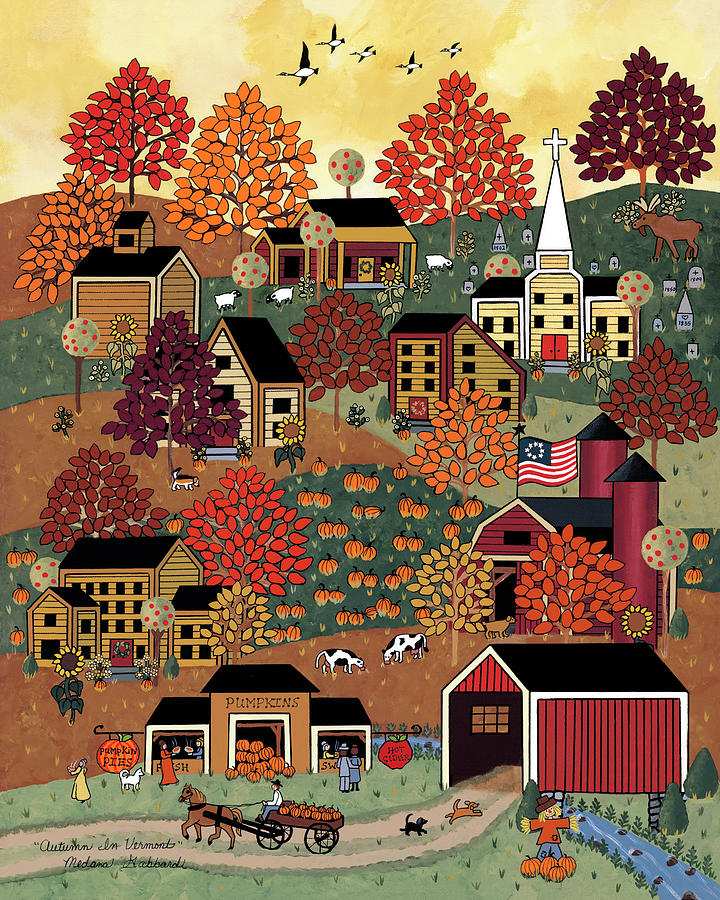 Fall Painting - Autumn In Vermont #1 by Medana Gabbard