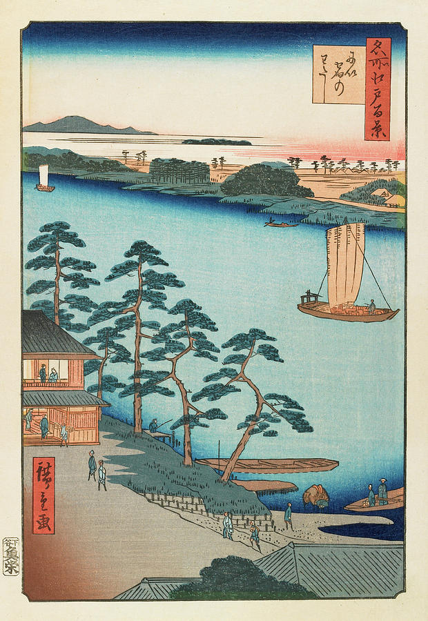 Utagawa Hiroshige Painting - Autumn Niijuku Ferry, 19th century by Utagawa Hiroshige Utagawa Hiroshige Painting - Autumn Niijuku Ferry, 19th century by Utagawa Hiroshige