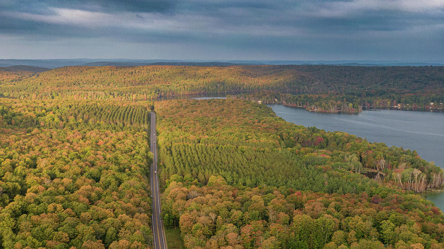 Autumn over Thumb Lake by Laurent Fady Autumn over Thumb Lake by Laurent Fady
