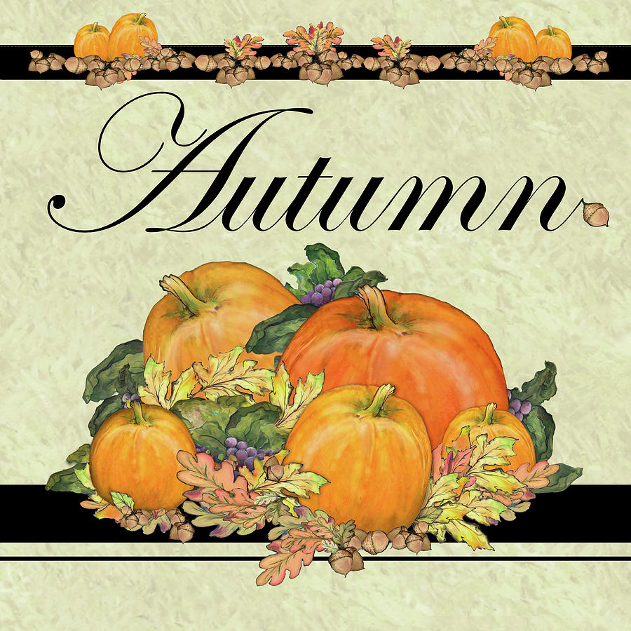 Fall Painting - Autumn Pumpkins #1 by Diannart