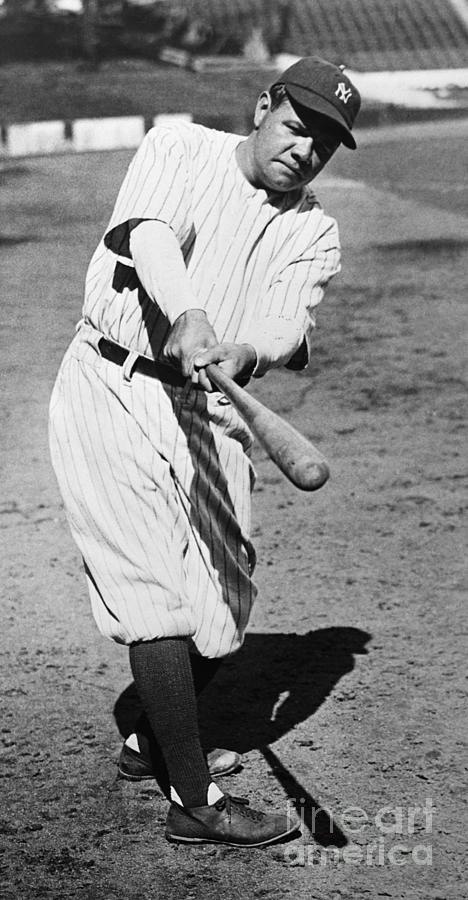 Babe Ruth Swinging Bat by Bettmann