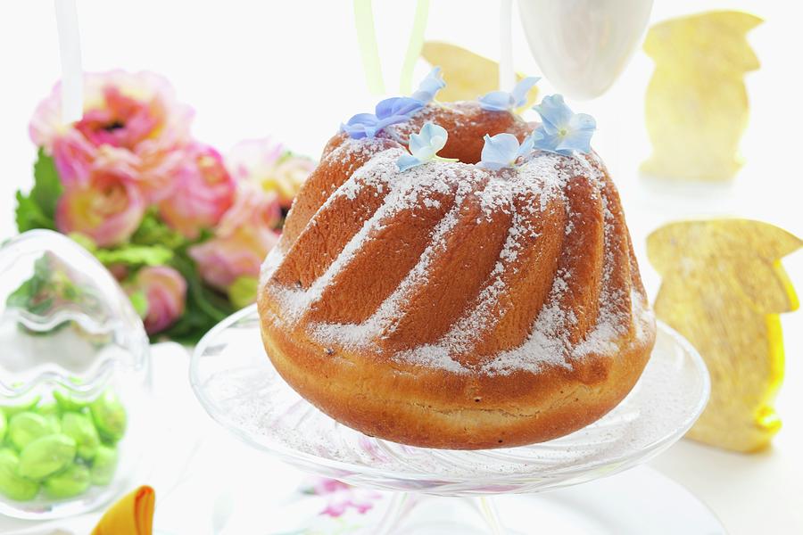Babka easter Cake, Poland On An Easter Table #1 Photograph by Studio Lipov