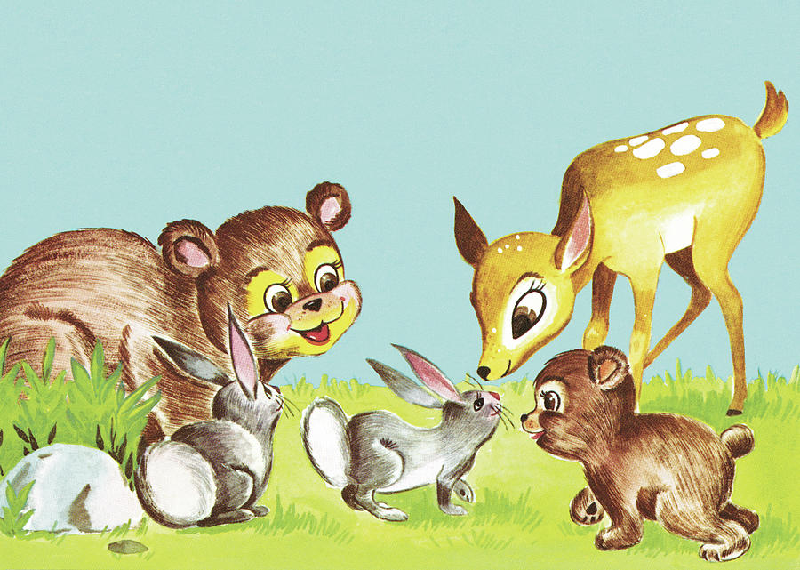 Deer Drawing - Baby animals #1 by CSA Images