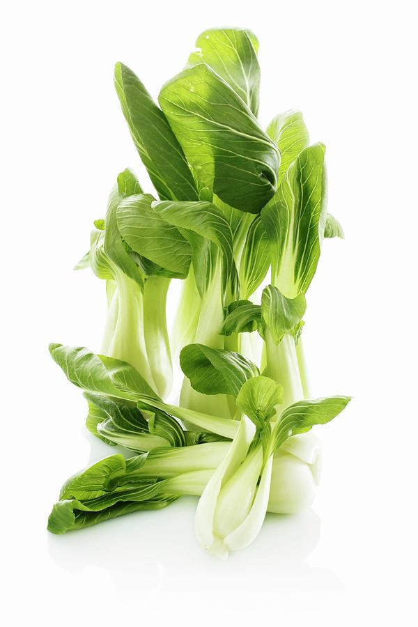Baby Bok Choy On White Background #1 Photograph by Petr Gross