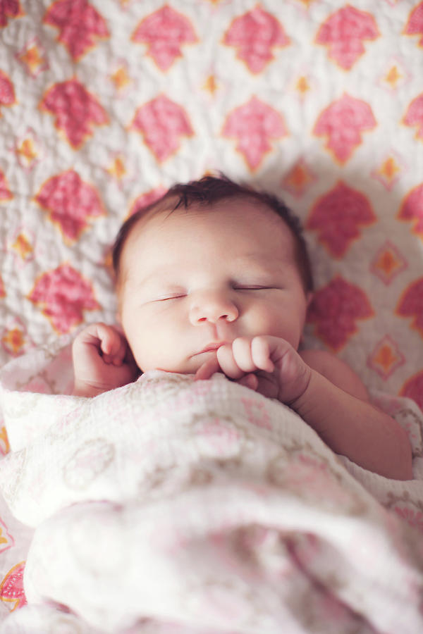 Portrait Digital Art - Baby Girl Sleeping #1 by Lena Mirisola