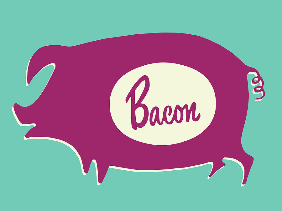 Bacon Pig Silhouette Drawing by CSA Images - Fine Art America