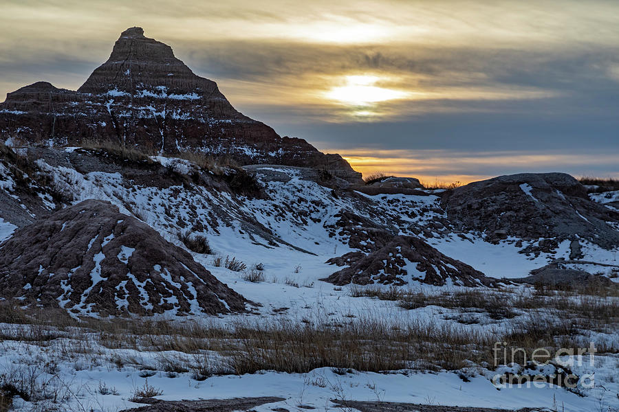 Badlands National Park Photograph - Badlands National Park In Winter #1 by Jim West/science Photo Library