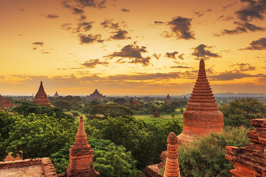Architecture Photograph - Bagan, Myanmar Temples #1 by Sean Pavone