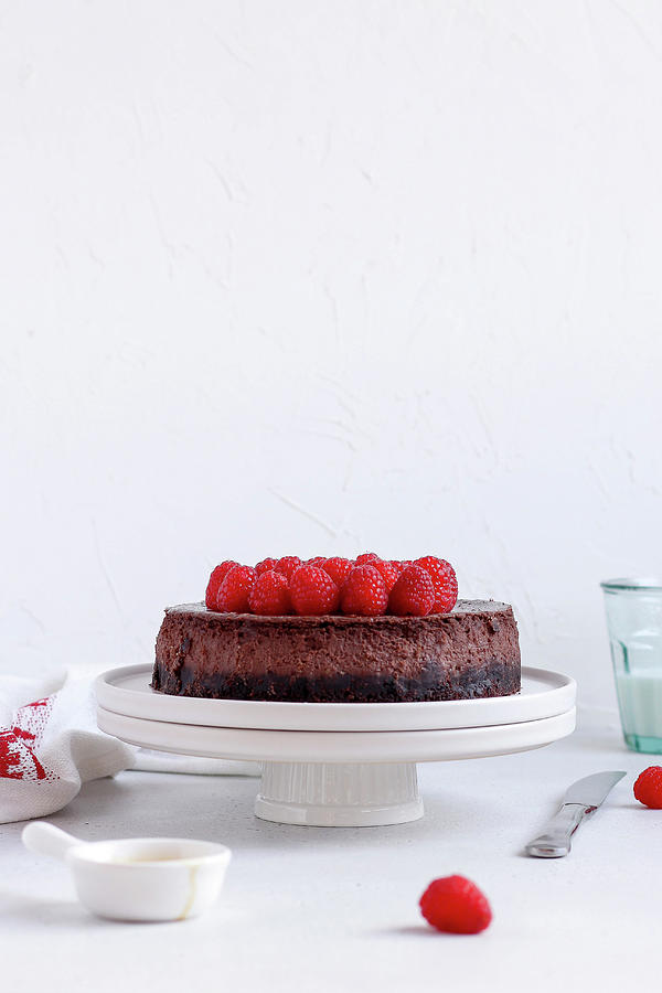 Baileys Cheesecake With Raspberries #1 Photograph by Yulia Shkultetskaya