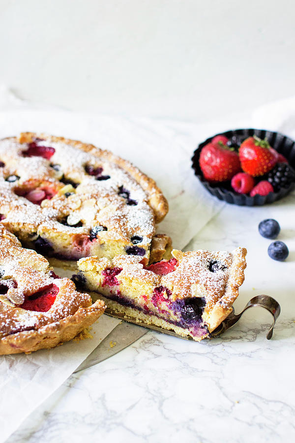 Bakewell Tart With Berries #1 Photograph by Annalena Bokmeier