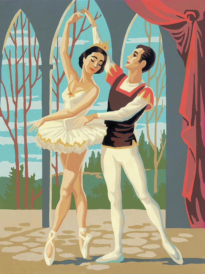 Vintage Drawing - Ballet Dancers #1 by CSA Images