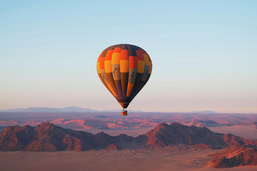 Balloon Over Namib Desert Dunes #1 Photograph by Hiroya Minakuchi