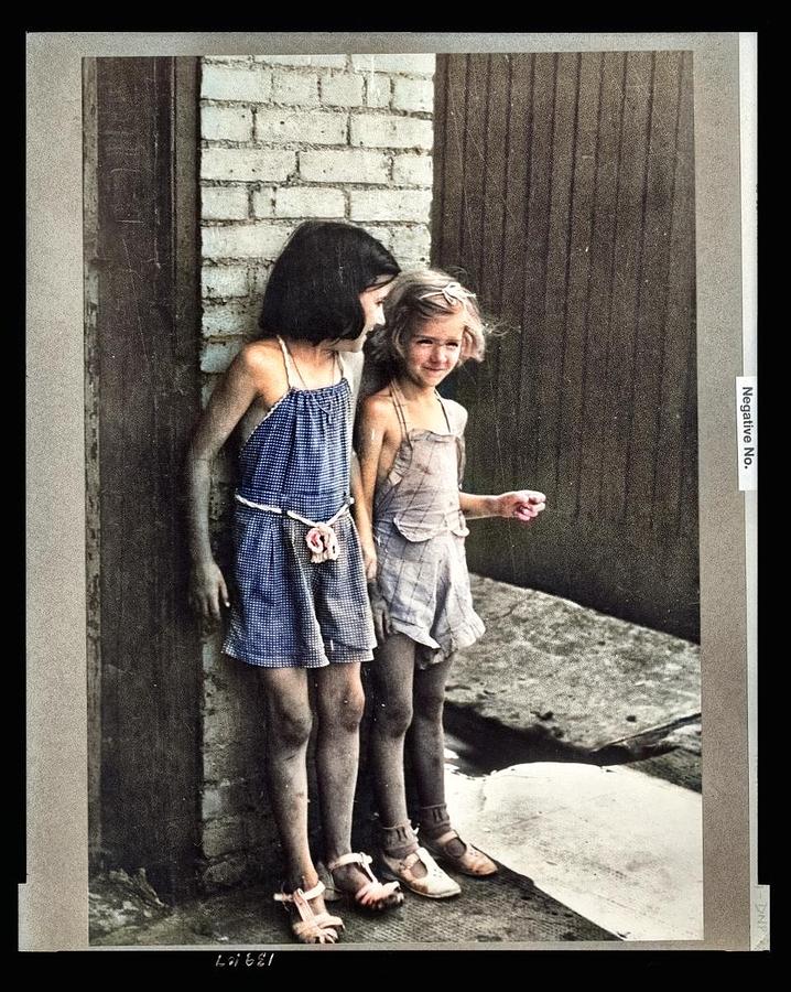 Baltimore, Md. Children In The Slum District 1938 Dick, Sheldon, Photographer Painting