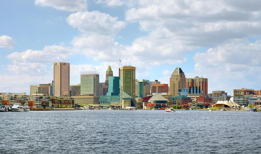Baltimore Skyline And Inner Harbor #1 Photograph by Greg Pease