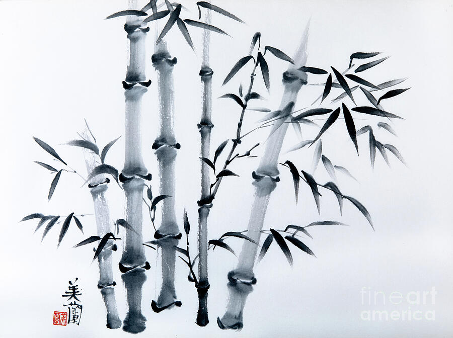 Traditional Sumie Bamboo Painting by Diana Christopherson Fine Art