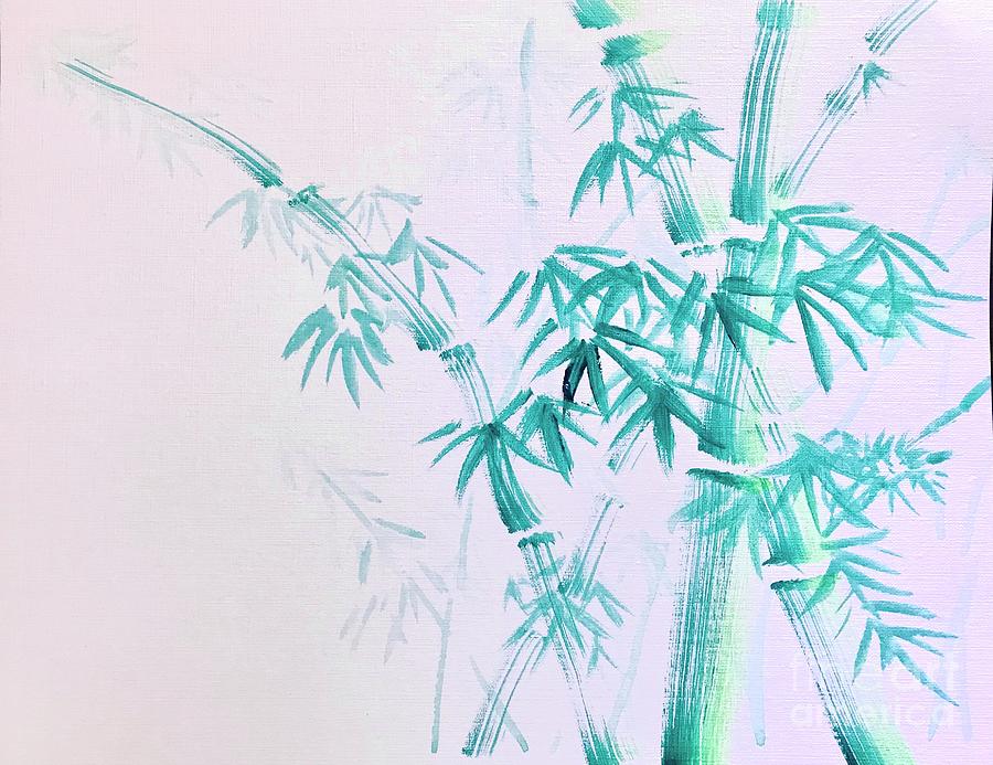 Bamboos in green  Painting by Lavender Liu
