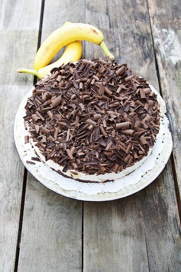 Banana And Chocolate Cake With Low-fat Quark #1 Photograph by Food Experts Group