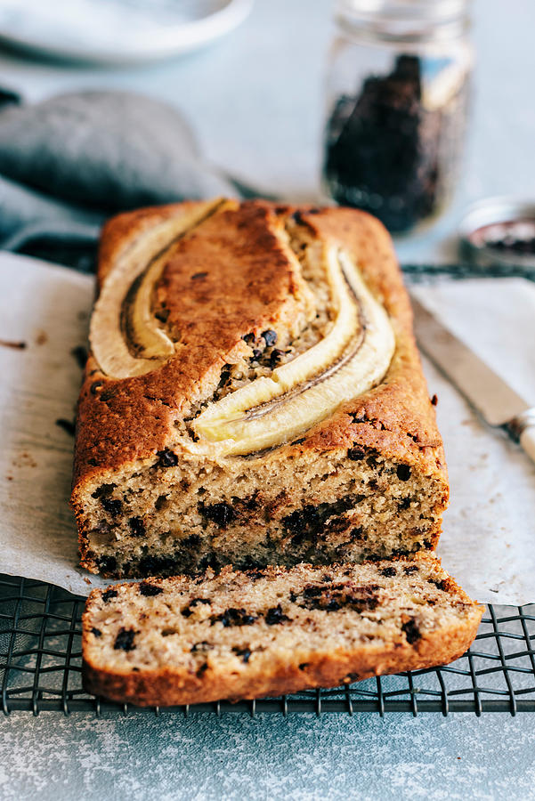 Banana Bread With Chocolate Drops And Olive Oil #1 Photograph by Hein Van Tonder