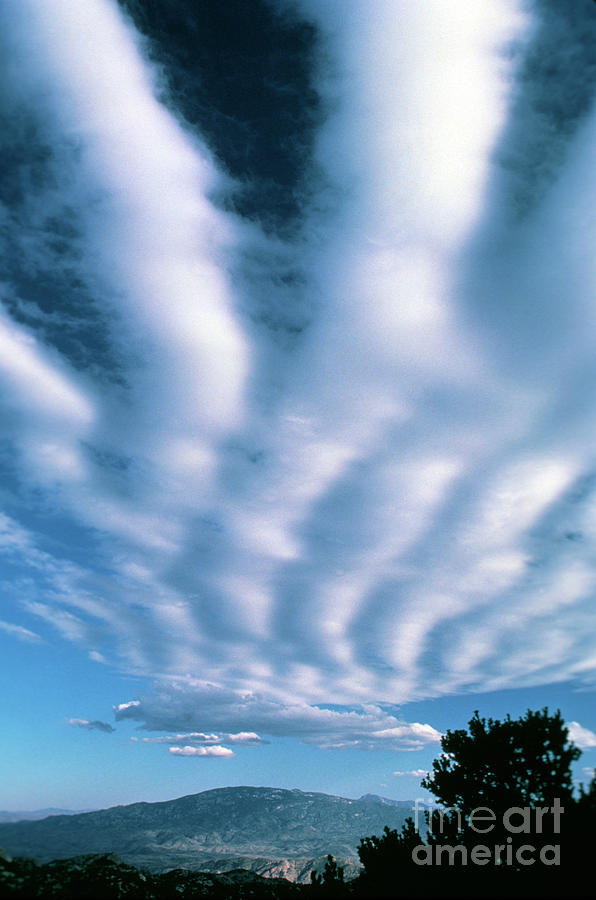 Banded Stratocumulus Clouds Over Mountains #1 Photograph by George Post/science Photo Library