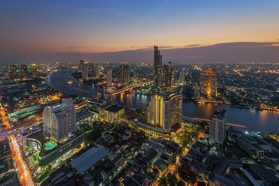 Bangkok Skyline #1 Photograph by Weerakarn Satitniramai