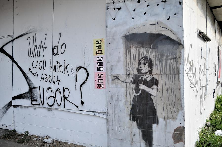 Banksy Umbrella Girl In New Orleans Graffitti Speaks Louder Than Words Photograph By Michael 3371