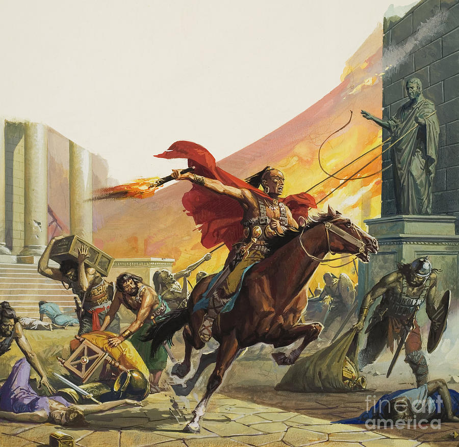 Fall Painting - Barbarians At The Gate by Severino Baraldi