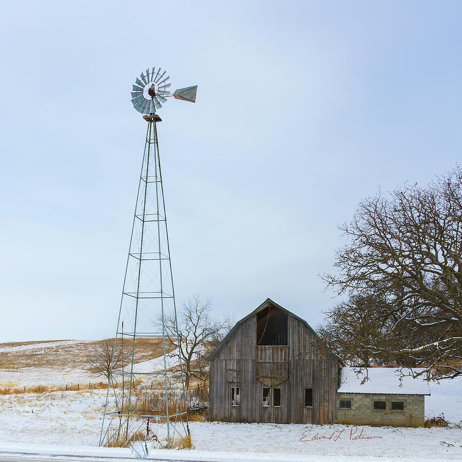 Barn And Windmill #1 Photograph by Ed Peterson