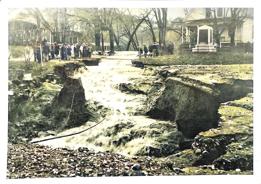 Barnet, Vermont - Flooding And Damage Caused By 1938 Hurricane Colorized By Ahmet Asar Painting
