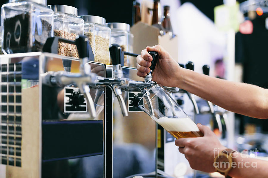 Bartender Pouring Craft Beer From A Tap At Beerfest Photograph