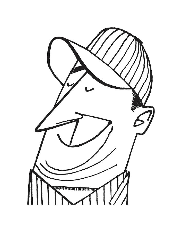 Baseball Drawing - Baseball Player #1 by CSA Images