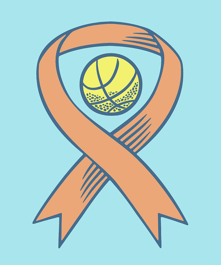 Basketball Drawing - Basketball enclosed by ribbon #1 by CSA Images